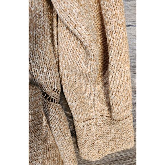 SUNDANCE Belted Tan Cardigan Tunic Sweater Womens Med Boho Hippie - Picture 5 of 11